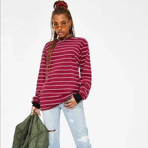 Current Mood Wine Playin’ Hooky Striped Top